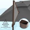 9 x 12 ft. Offset Cantilever Aluminum Rectangular Hanging Umbrella with 360Â° Rotation;  Cross Base & Umbrella Cover for Patio Lawn Garden Backyard &