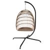 Swing Egg Chair  Stand Indoor Outdoor Wicker Rattan Patio Basket Hanging Chair with C Type bracket