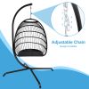 Swing Egg Chair  Stand Indoor Outdoor Wicker Rattan Patio Basket Hanging Chair with C Type bracket