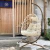 Swing Egg Chair  Stand Indoor Outdoor Wicker Rattan Patio Basket Hanging Chair with C Type bracket