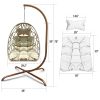 Swing Egg Chair  Stand Indoor Outdoor Wicker Rattan Patio Basket Hanging Chair with C Type bracket