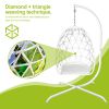 Swing Egg Chair  Stand Indoor Outdoor Wicker Rattan Patio Basket Hanging Chair with C Type bracket