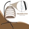 Swing Egg Chair  Stand Indoor Outdoor Wicker Rattan Patio Basket Hanging Chair with C Type bracket