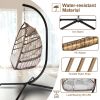 Swing Egg Chair  Stand Indoor Outdoor Wicker Rattan Patio Basket Hanging Chair with C Type bracket