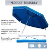 7ft Beach Umbrella with Sand Anchor;  Push Button Tilt and Carry Bag;  UV 50+ Protection Windproof Portable Patio Umbrella for Garden Beach Outdoor